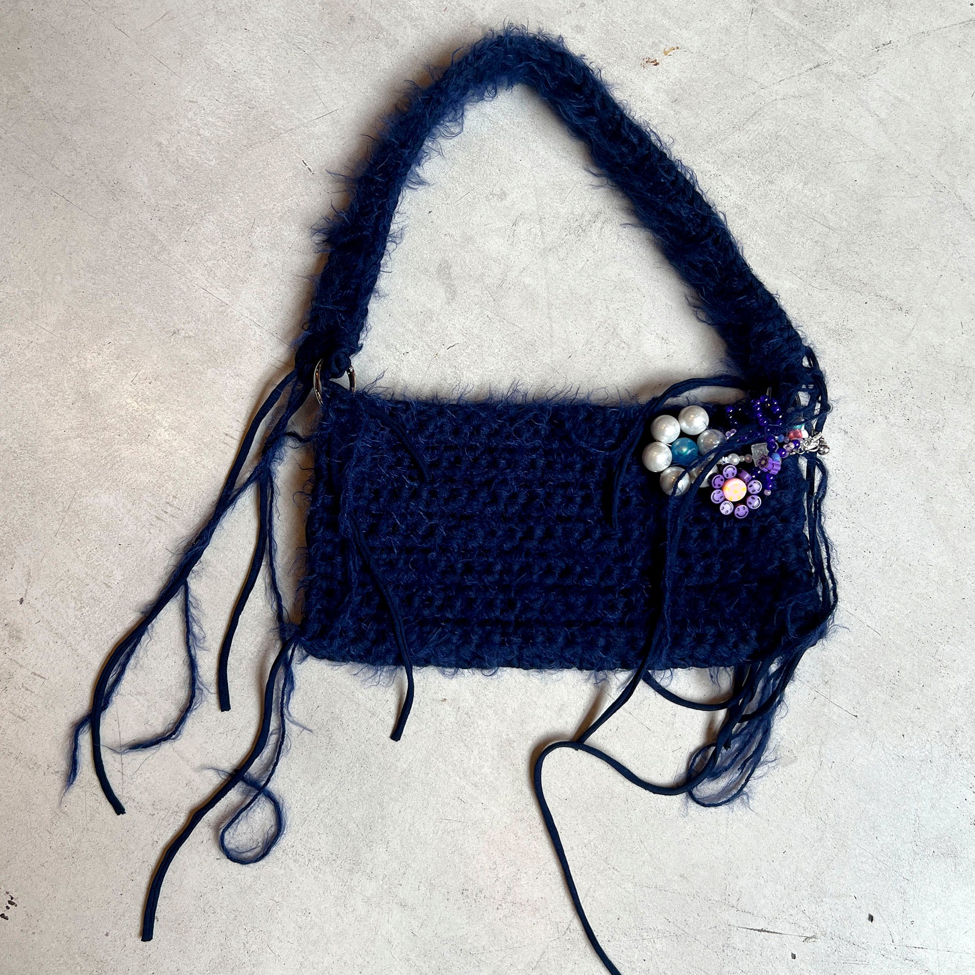 Knitted Navy Bag