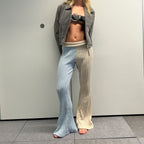 Two-tone woven trousers