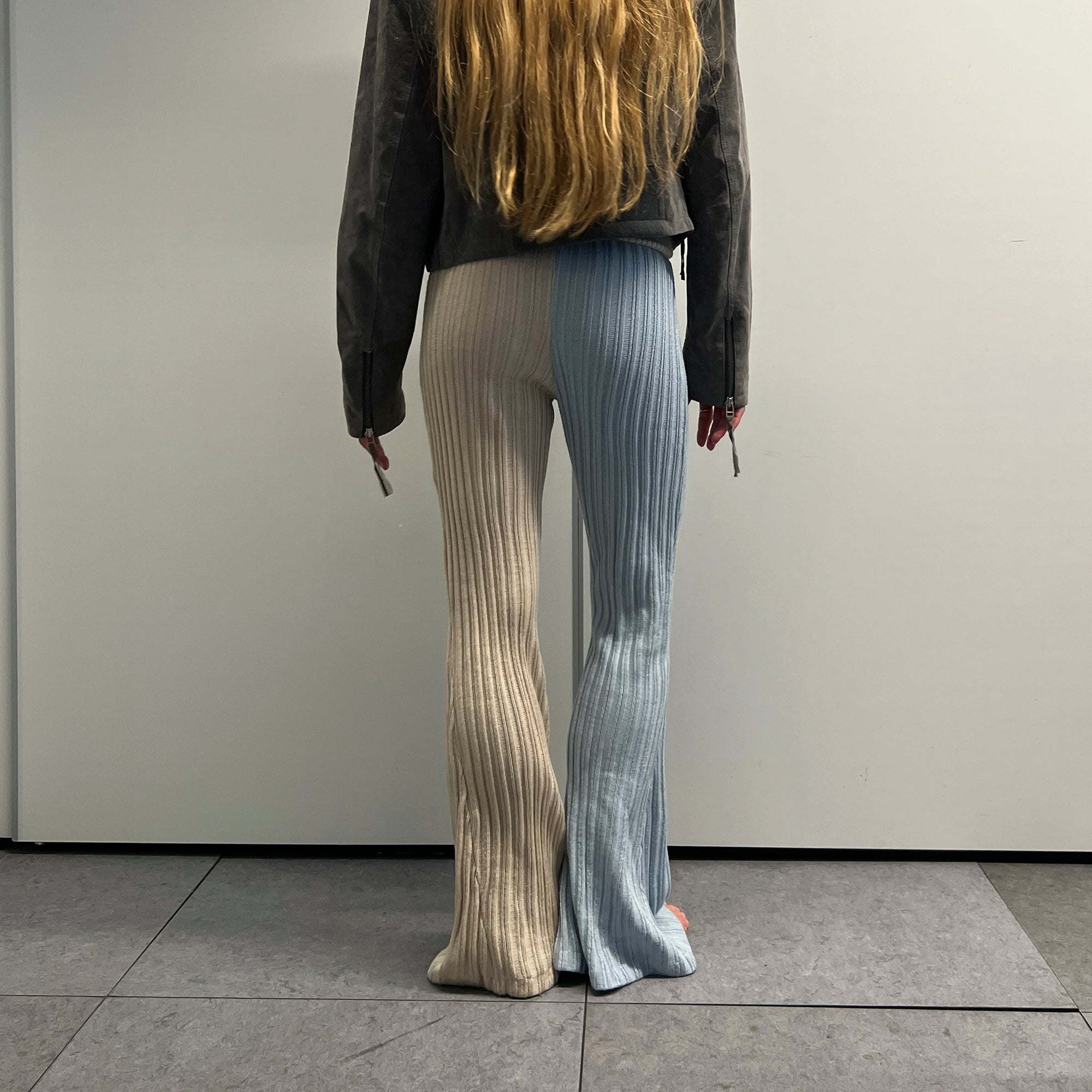 Two-tone woven trousers
