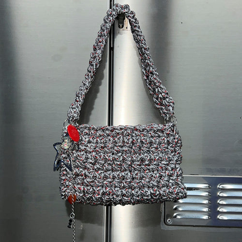 Knitted Silver Bag