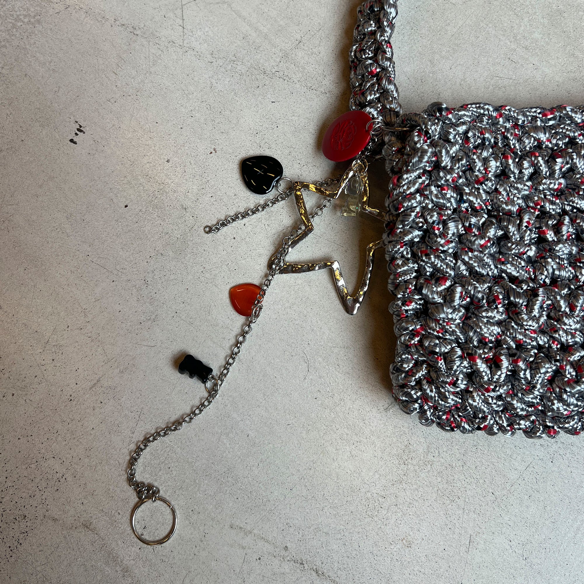 Knitted Silver Bag