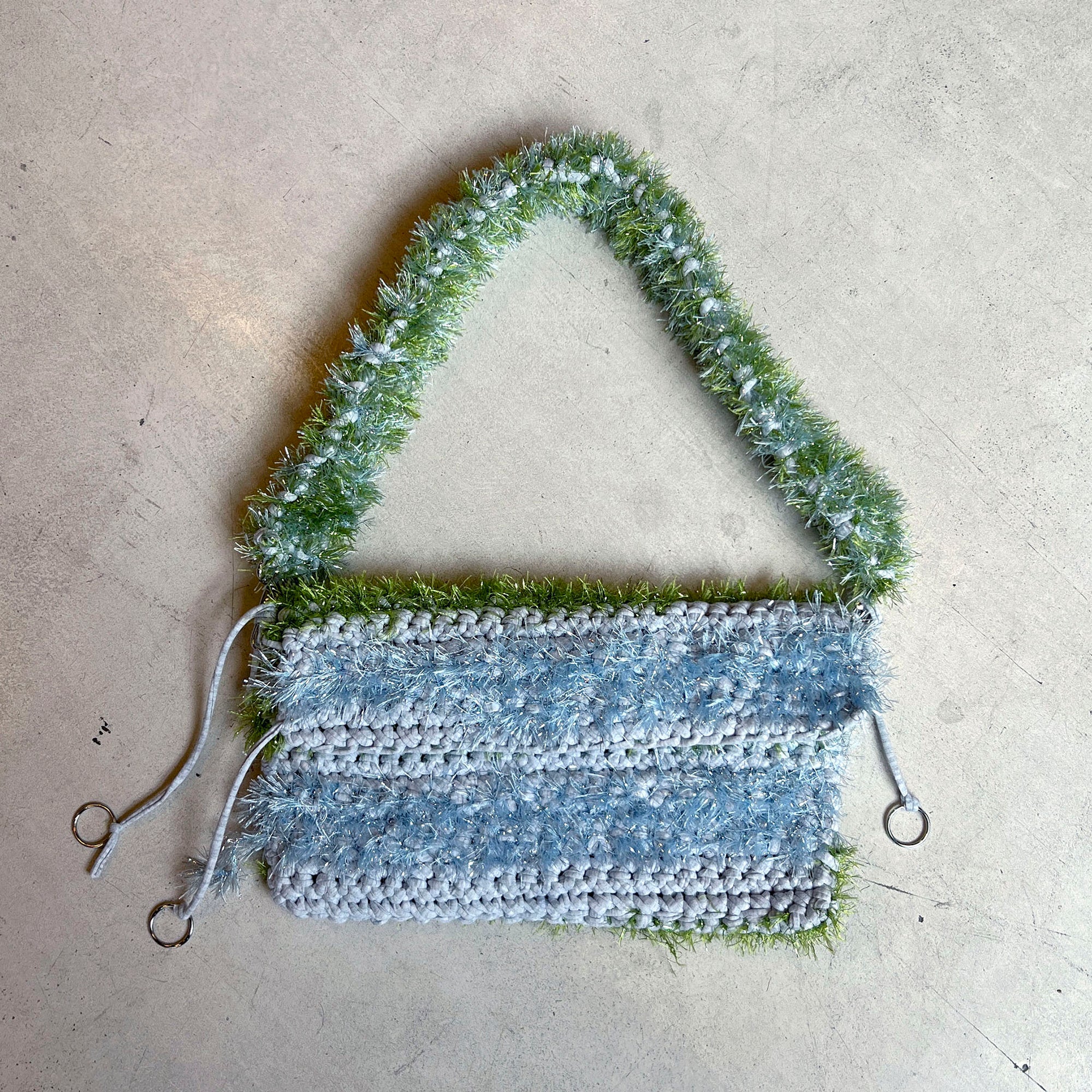 Knitted Light Blue/Green Bag