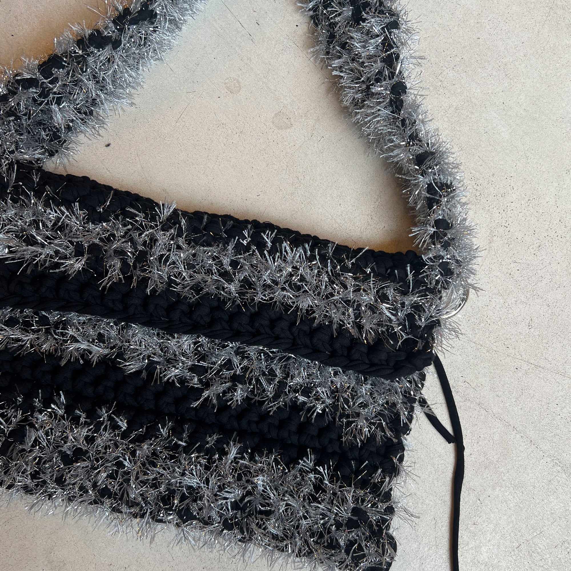 Knitted Black/Silver bag